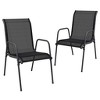 vidaXL Garden Chair Set of Black and anthracite Steel, Textilene Large - 2 of 4