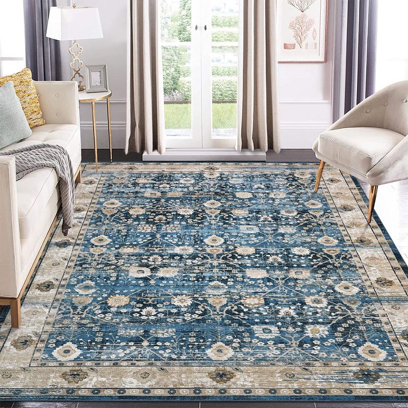WhizMax Machine Wash Rug Area Rug Bohemian Accent Rug for Living Room Bedroom Rug, 1 of 10