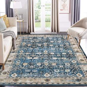 WhizMax Machine Wash Rug Area Rug Bohemian Accent Rug for Living Room Bedroom Rug