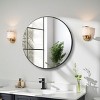TopComfy Makeup Mirrors Deep Frame Round Mirror Modern Dresser Mirror Wall Mounted Decor Metal Frame for Living Room, Black, 36"*36"*1.2" - 2 of 4
