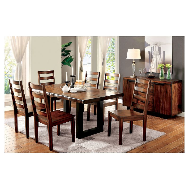 Set of 2 Taylor Rustic Slat Back Side Dining Chairs Oak - HOMES: Inside + Out, 4 of 5
