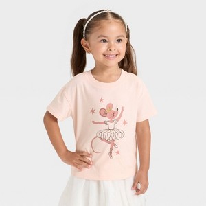 Toddler Girls' Short Sleeve Relaxed T-Shirt - Cat & Jack™ Peach Orange - 1 of 4