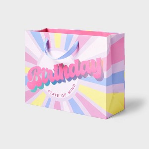 Birthday State of Mind Vogue Gift Bag - Spritz™: Multicolored Paper, 10" H x 12.75" W x 5" D, Girls Birthday Gift Bag - 1 of 3