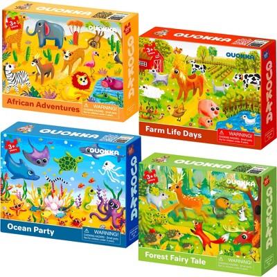 60 Piece Puzzles for Kids Ages 4-6 - 4 Jigsaw Puzzles for Toddlers 3-5 by - Animals Toys for Children 6-8-10 Year Old for Boys and Girls