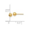 Black Bow Jewelry 4mm (3/16 Inch) 14k Yellow Gold Polished Ball Friction Back Studs - 4 of 4