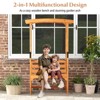 Tangkula 6.2 FT Tall Patio Garden Arbor Natural Wooden Arch with Pergola Trellis for Climbing Plant Vine Rose Wood Archway - 3 of 4