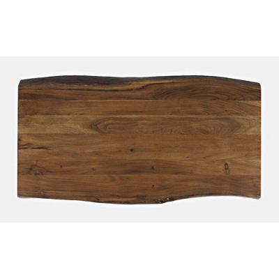 Chestnut Live Edge Wood Counter Height Dining Table with Hairpin Legs