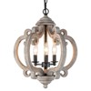 LNC Quaint 3-Lights 15.5" Farmhouse Lantern Small Chandelier, Gray/Off-White - 3 of 4