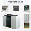 MOEPISY 8ft X 4ft Outdoor Metal Storage Shed With Sliding Door And Foundation, White And Black - 3 of 4