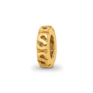 Black Bow Jewelry 14k Yellow Gold Plated Sterling Silver Swirl Spacer Bead Charm - 1 of 4
