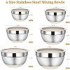 BRINJOY Mixing Bowls with Lids Set, 6 Piece Stainless Steel Nesting Storage Bowls for Kitchen, with Grater Attachments & Non-Slip Bottoms - 2 of 4