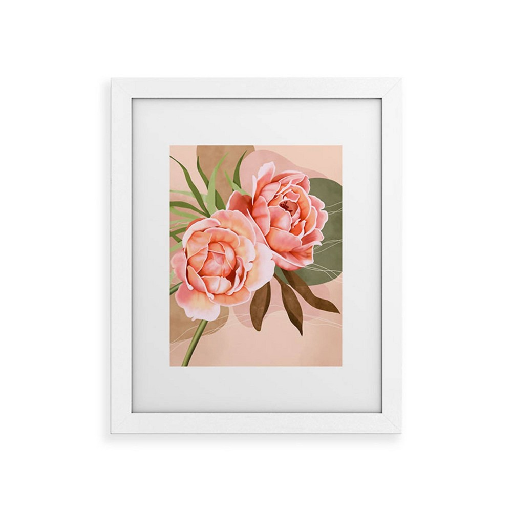 Photos - Other Decoration Deny Designs 18"x24" Marta Barragan Camarasa Giant Modern Flowers A Framed Art Print White