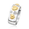 Ross-Simons Sterling Silver and 18kt Gold Over Sterling Heart Ring With Diamonds - 3 of 4