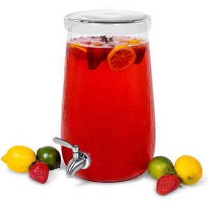 BirdRock Home 1.5 Gallon Hammered Glass Beverage Dispenser with Lid - 1 of 4