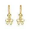 Guili 14K Yellow Gold Plated Bow Dangling Earrings with Ruby Cubic Zirconia for Kids Offering a Stylish Sophisticated Jewelry Option - 2 of 2