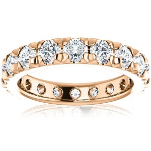 Pompeii3 2 Cttw Diamond Eternity Ring Split Prong Women's Wedding Band 14k Rose Gold - 1 of 4