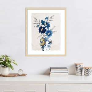 Amanti Art Sapphire Vase of Flowers by Eva Watts Wood Framed Wall Art Print - 1 of 4