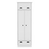 Dresser-closet with upper storage covered with 1 door, 2 central shelves, 1 tube for hanging clothes covered by 2 doors, 1 drawer at the bottom, White - 2 of 4