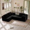 Wooakway 104"W*24"H Beige/Green/Gray/Black 4 Seat Sectional Sofa Small Space Armrest Soft Touch 5 Pillows Luxury Plush Easy Assembly - 2 of 4