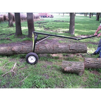 Heavy-Duty Black Steel Log Carrier Dolly with Skidding Arch