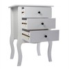 Resenkos Night Stand for Home, White End Table with 3 Drawers, Modern Design Storage Cabinet, Nightstand for Bedroom, Living Room - 2 of 4