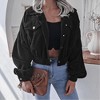 Coolmee Women's Cropped Shacket Fashion Button Down Corduroy Shacket Jackets Casual Long Sleeve Crop Jackets Tops - 2 of 3