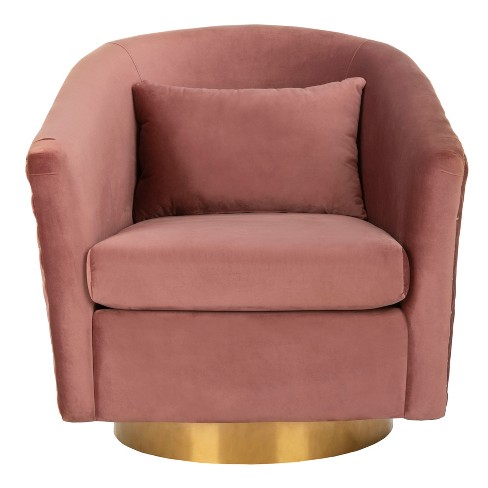 Clara Quilted Swivel Tub Chair Dusty Rose Safavieh Target