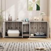 Homhougo Cat Litter Box Enclosure for 2 Cats, Furniture with Double Room,Hidden Double Litter Box Enclosure Furniture - 4 of 4