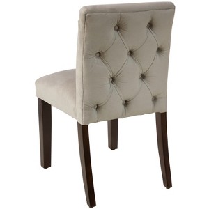 Aster Diamond Tufted Back Dining Chair Light Grey Velvet - Cloth & Co., Light Gray Velvet