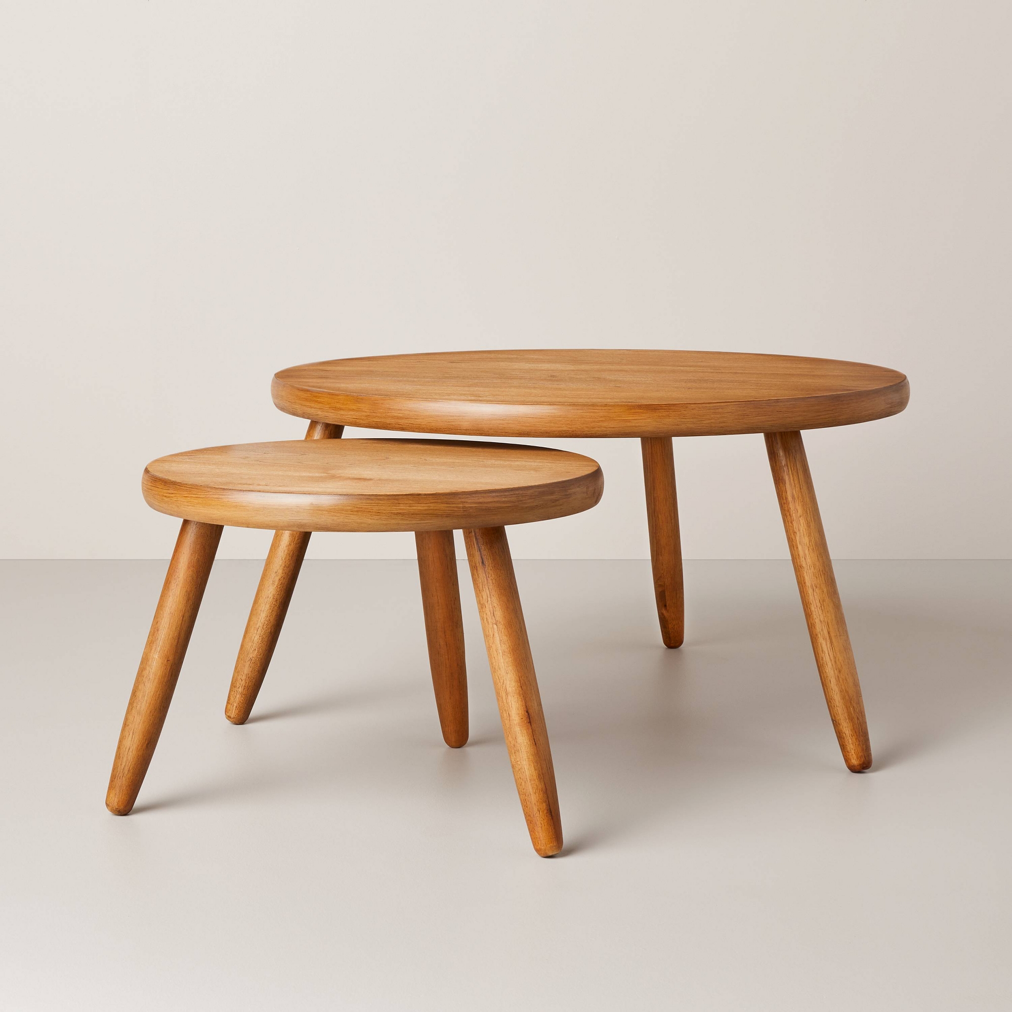 2pc Round Nested Coffee Tables: Rubberwood & MDF - Hearth & Hand™ with Magnolia