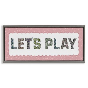 Stupell Industries Let's Play Floral Pattern Floating Frame Canvas Art - 1 of 4