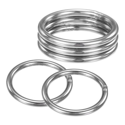 Unique Bargains Dream Catcher Stainless Steel Macrame Wreath Floral Round Metal O Rings 5 PCS