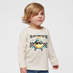 The Juniper Shop I'm Just Here For the Chicks Checkered Toddler Long Sleeve Tee - 1 of 4