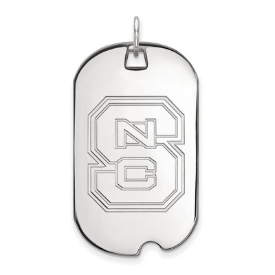 Black Bow Jewelry 14k White Gold North Carolina State Wolfpack NCAA Large Pendant