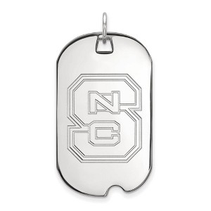 Black Bow Jewelry 14k White Gold North Carolina State Wolfpack NCAA Large Pendant - 1 of 3