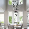 BAOURE 8-Rings D35.4’’ Modern LED Chandelier Black Dimmable High Ceiling Chandeliers Foyer with Remote Control for Staircase Entryway Living Room - 4 of 4