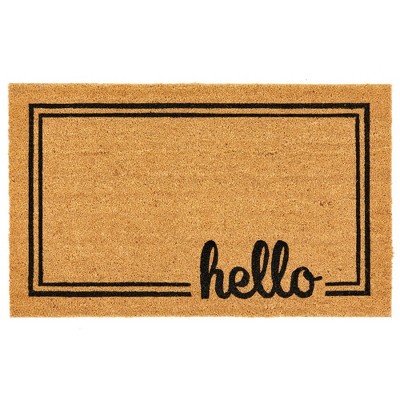 Natural Coco Coir Door Mat 17x30, Hello Welcome Front Doormat