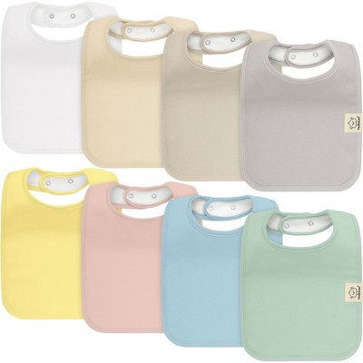 Image of KeaBabies 8-Pack Organic Baby Bibs for Boy, Girl, Drool Bibs, Baby Bib for Girls, Boys, Newborn Teething Bibs (Dawn)