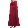 Women's Fold-Over Flare Maxi Skirt - Stylish Spandex Long Skirt for All-Day Comfort Wine Red - 3 of 4