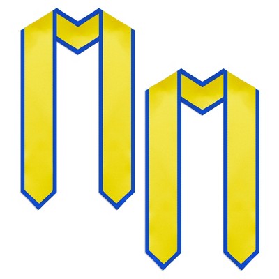 Blue Panda 2 Pack Honors Graduation Stole, Gold and Blue Sash, Class of 2025 Grad Favors & Supplies, Unisex, 72 in