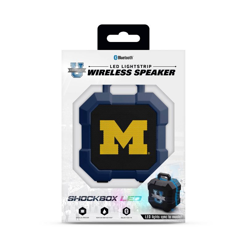 NCAA Michigan Wolverines LED Shock Box Bluetooth Speaker, 3 of 5