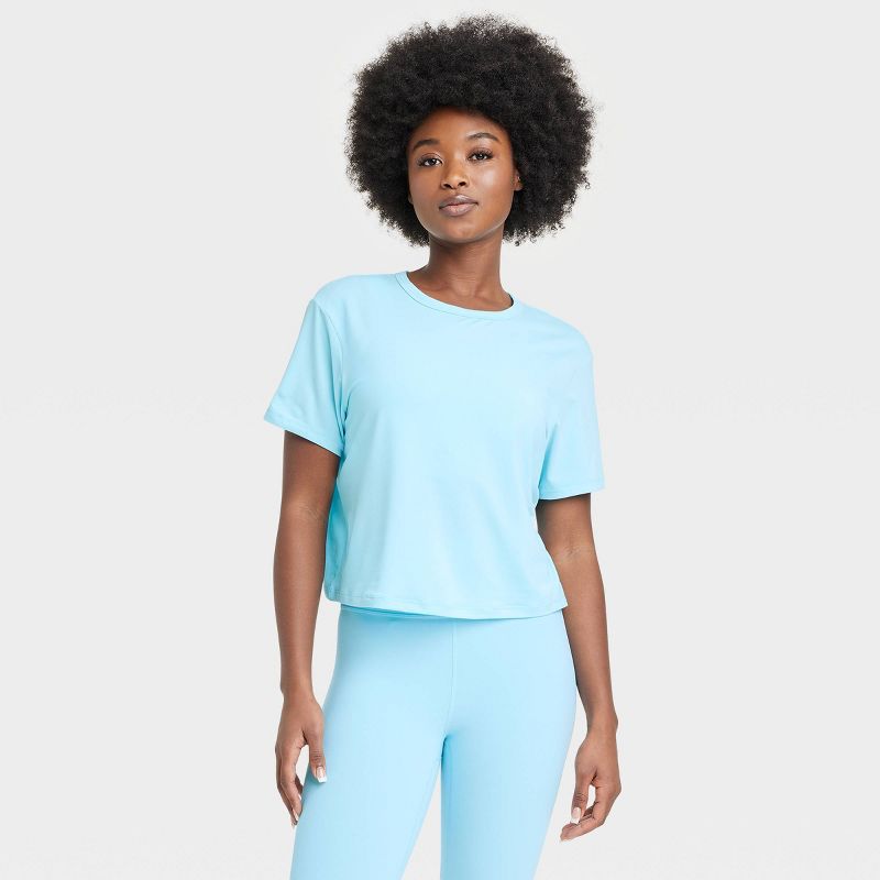 Women's Essential Crewneck Short Sleeve Top - All In Motion™, 1 of 10