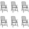 vidaXL 7-Piece Anthracite Patio Dining Set - Reclining Outdoor Metal Mesh Chairs with Adjustable Backrest and Sturdy Table for Garden, Patio, Lounge - 3 of 4