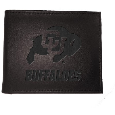 Evergreen NCAA Colorado Buffaloes Black Leather Bifold Wallet Officially Licensed with Gift Box