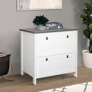 Saint Birch Finley 2-Drawer Lateral File Cabinet, Gray Oak/White - 1 of 4