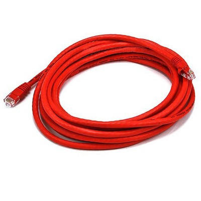 Monoprice Cat5e Ethernet Patch Cable - 14 Feet - Red | Network Internet Cord - RJ45, Stranded, 350Mhz, UTP, Pure Bare Copper Wire, 24AWG