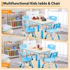 Toddler Table and Chair Set, Height Adjustable Kids Table and Chair Set of 4, Toddler Table for Reading, Drawing, Eating, for Ages Over 3 - 4 of 4