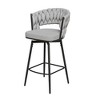 HDZNVF Set of 2 Equipped With Soft Cushioned Backrest Counter Stool, 360°Swivel Bar Chairs, Black and Gray - 4 of 4