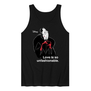 Men's - Disney Villains - Cruella De Vil Love Unfasionable Graphic Tank Top - 1 of 2