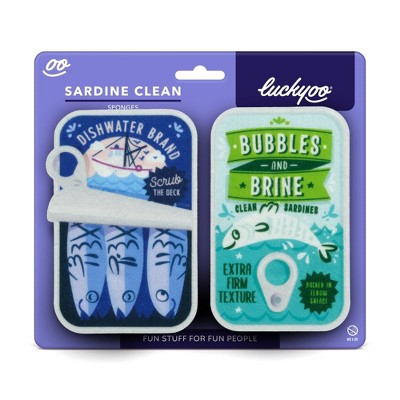 Fred & Friends 2pk Luckyoo Sponges Sardine Clean